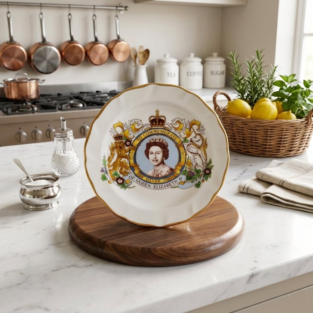 Queen Elizabeth II Silver Jubilee 1977 Commemorative Plate